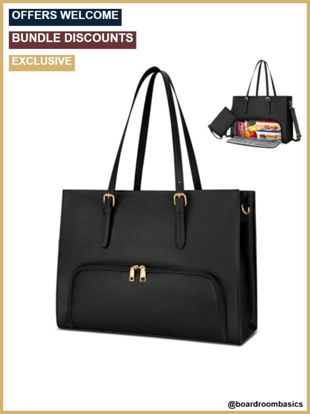 15.6" Laptop Tote Lunch Bag Insulated Work Briefcase